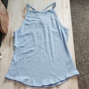 Sky Blue Women's Ribbed Tank Top